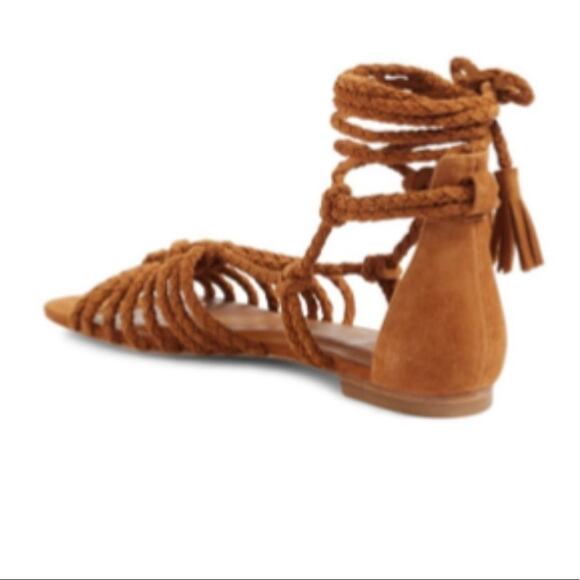 Joie Falk Suede Lace-Up Brown Sandals Size 7 - Picture 5 of 7